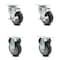 Service Caster 4 Inch Thermoplastic Rubber Swivel Top Plate Caster Set with 2 Brakes 2 Rigid SCC-20S414-TPRB-TLB-2-R-2 - alternate 6